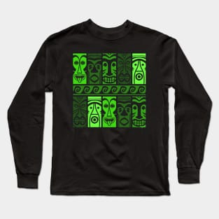 Jungle Green Tikis! Long Sleeve T-Shirt